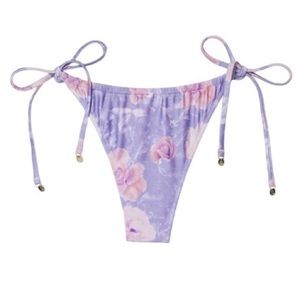 NWT Victoria’s Secret Swim Frose Purple Floral Brazilian Bikini Bottom SZ L